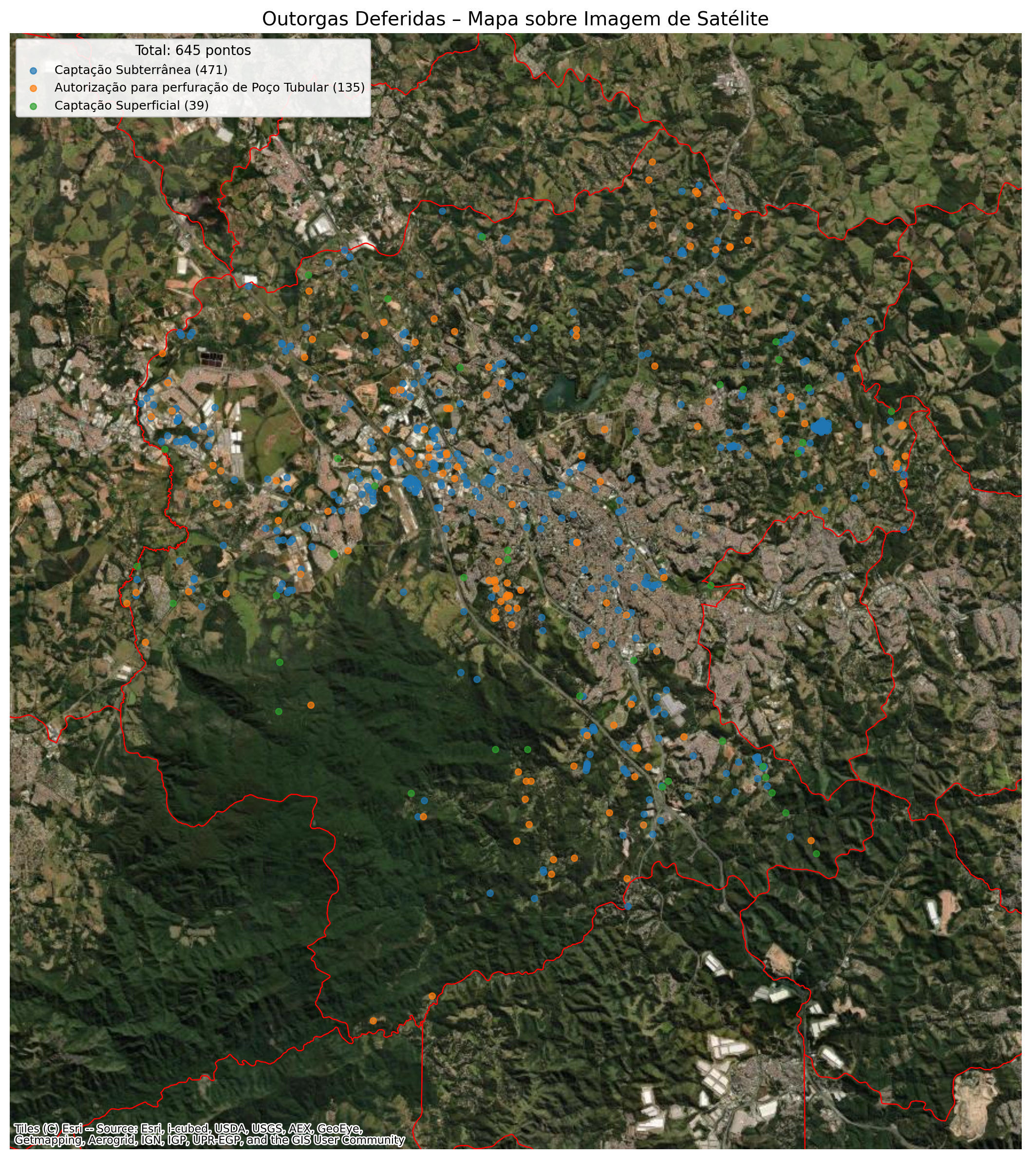 Mapa de outorgas deferidas